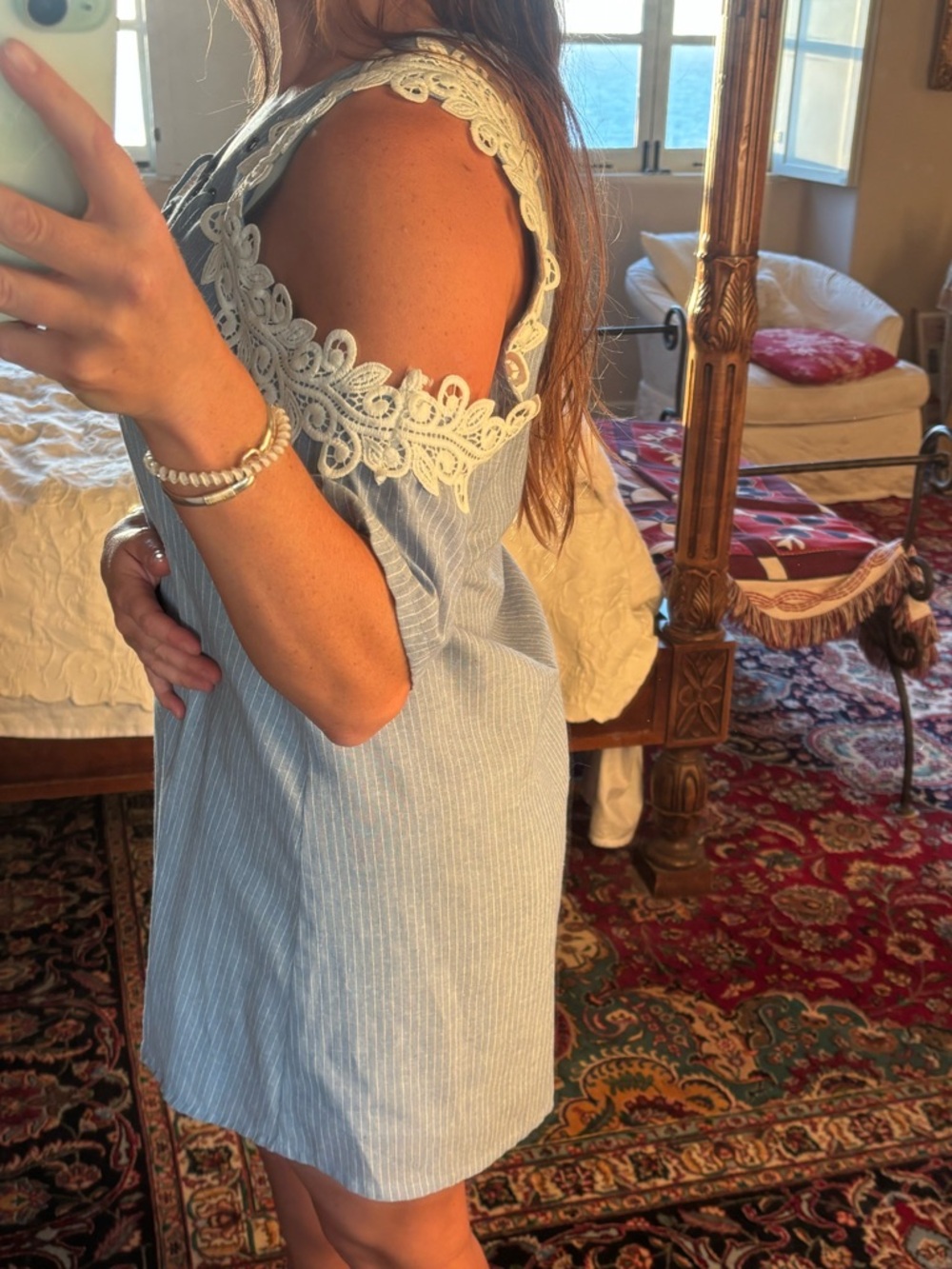 J.O.A. Blue Linen Dress
